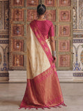 Cream Soft Silk Brocade Pallu Saree | EZB SI04 SUMER2006