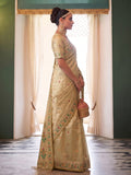 Beige Tissue Silk Golden Brocade Saree | EZB SI04 SUMSW1002