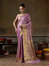 LAVENDER & LAVENDER Kanchivaram Silk Kanjeevaram Saree | EZB SI04 SUMUS1004