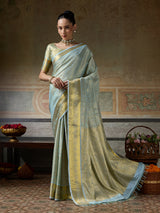 SKY BLUE & SKY BLUE Kanchivaram Silk Kanjeevaram Saree | EZB SI04 SUMUS1006