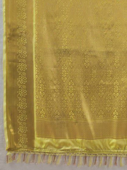 YELLOW GOLD & YELLOW GOLD Kanchivaram Silk Kanjeevaram Saree | EZB SI04 SUMUS1007