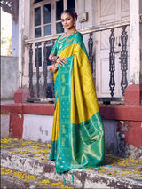Mustard Paithani Soft Silk Brocade Saree | EZB SI04 SUNAN3004
