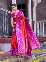 Red Paithani Soft Silk Brocade Saree | EZB SI04 SUNAN3005