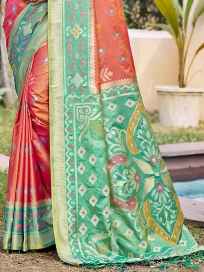 Mustard Pochampalli Silk Brocade Saree | EZB SI04 SUPOC8007