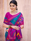 Sea Green Pochampalli Silk Brocade Saree | EZB SI04 SUPOC9001