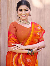 Yellow Pochampalli Silk Brocade Saree | EZB SI04 SUPOC9004