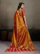 Orange Tissue Silk Brocade Saree | EZB SI04 SUPRI1003