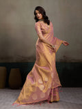 Tissue Silk Light Pink Brocade Saree With Blouse Piece
