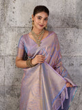 Lavender Kanjivaram Silk Blend Brocade Saree | EZB SI04 SUPRS1002