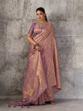 Purple Kanjivaram Silk Blend Brocade Saree | EZB SI04 SUPRS1004