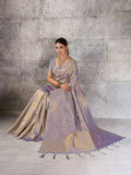 Grey Kanjivaram Silk Blend Brocade Saree | EZB SI04 SUPRS1005