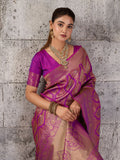 Magenta Kanjivaram Silk Blend Brocade Saree | EZB SI04 SUPRS1006