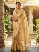 Beige Soft Silk Brocade Saree | EZB SI04 SURJA1004