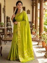 Green Soft Silk Brocade Saree | EZB SI04 SURJA1006