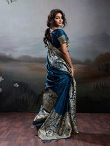 Pink Silk Blend Brocade Saree | EZB SI04 SURJW1006