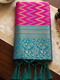 Rani & Teal Silk Banarasi Saree | EZB SI04 SUROY1002