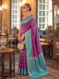 Purple & Purple Silk Banarasi Saree | EZB SI04 SUROY1003