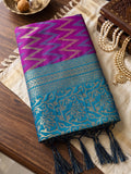 Purple & Purple Silk Banarasi Saree | EZB SI04 SUROY1003