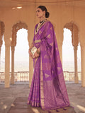 Violet & Purple Soft Silk Ikat Saree | EZB SI04 SUSAG1003