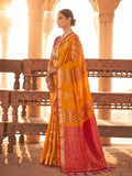 Orange & Red Soft Silk Ikat Saree | EZB SI04 SUSAG1005
