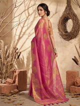 Wine Tissue Silk Brocade Saree | EZB SI04 SUSUA1001