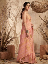 Pink Tissue Silk Brocade Saree | EZB SI04 SUSUA1005