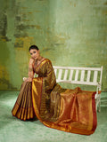 Brown & Maroon Kanchivaram Silk Paithani Saree | EZB SI04 SUTIR1003