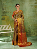 Brown & Maroon Kanchivaram Silk Paithani Saree | EZB SI04 SUTIR1003