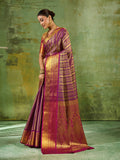 Purple & MAROON Kanchivaram Silk Paithani Saree | EZB SI04 SUTIR1004