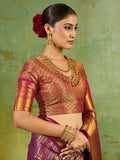 Purple & MAROON Kanchivaram Silk Paithani Saree | EZB SI04 SUTIR1004