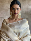SWARDA THIGALE in Golden Kanjivaram Saree - EZBER