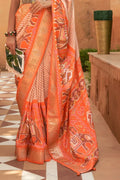 Tangerine Orange Patola Saree - EZBER