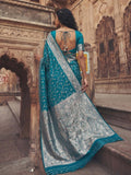 Teal Art Silk Brocade Saree | EZB SI04 SUMKD1003 - EZBER