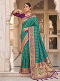 Teal Banarasi Silk Contrast Pallu Saree | EZB SI04 SUKLN1006