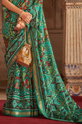 Teal Blue Patola Saree - EZBER