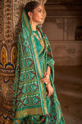 Teal Blue Patola Saree - EZBER