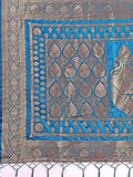 Teal Silk Brocade Saree | EZB SI04 ASTAN1004 - EZBER