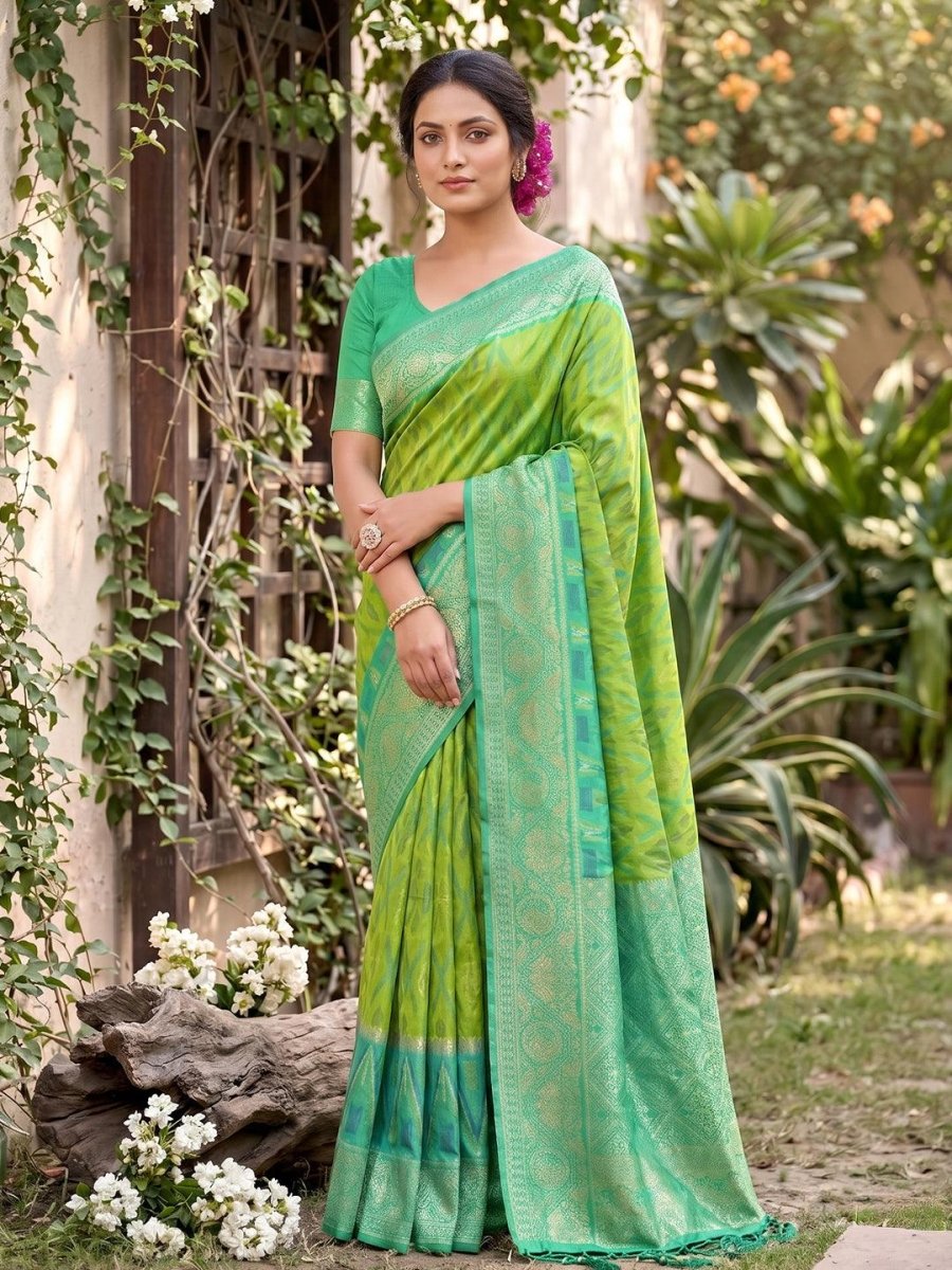 Teal Soft Silk Stripe N Motif Saree | EZB SI04 SRPOC7008 - EZBER