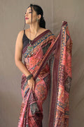 Thulian Pink Kalamkari Saree - EZBER