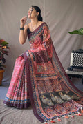 Thulian Pink Kalamkari Saree - EZBER