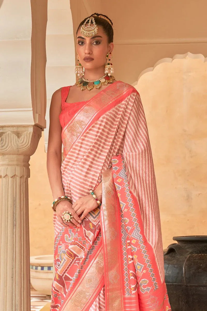 Thulian Pink Patola Saree - EZBER