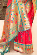 Tomato Red Paithani Saree - EZBER