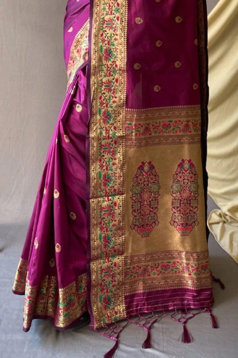 Violet Paithani Saree - EZBER