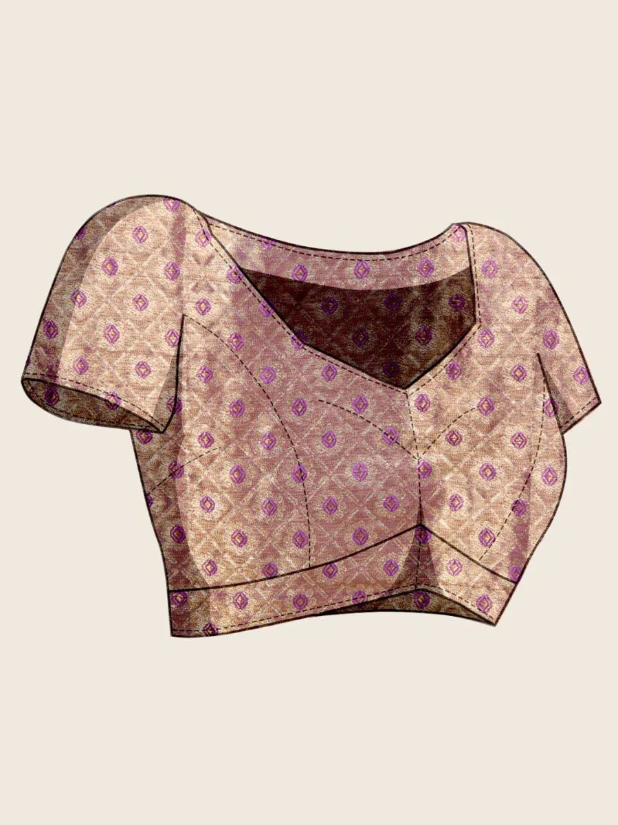Violet Semi Silk Saree With Blouse Piece - EZBER