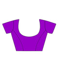 Violet Silk Blend Saree With Blouse Piece - EZBER