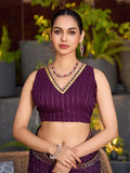 Violet Silk Saree With Blouse Piece - EZBER