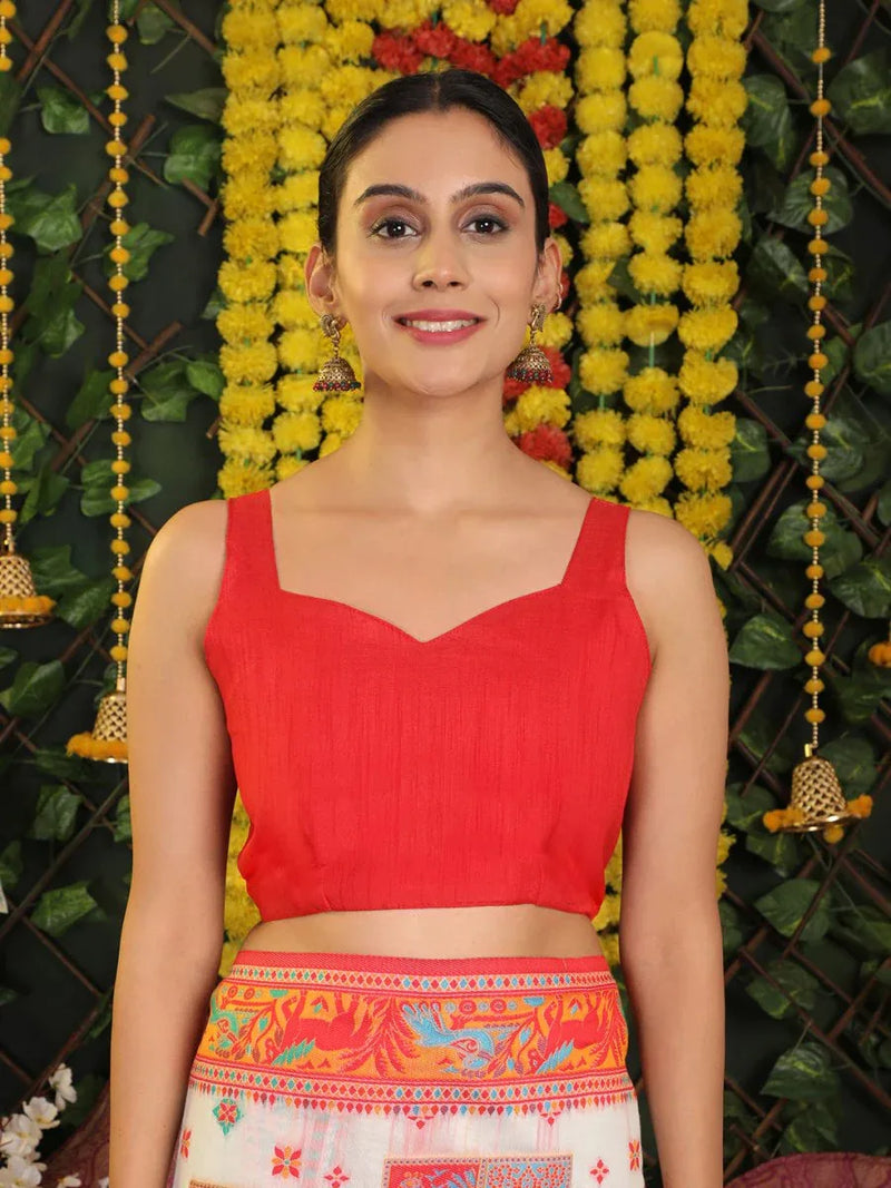 White Linen Cotton Saree With Blouse Piece - EZBER