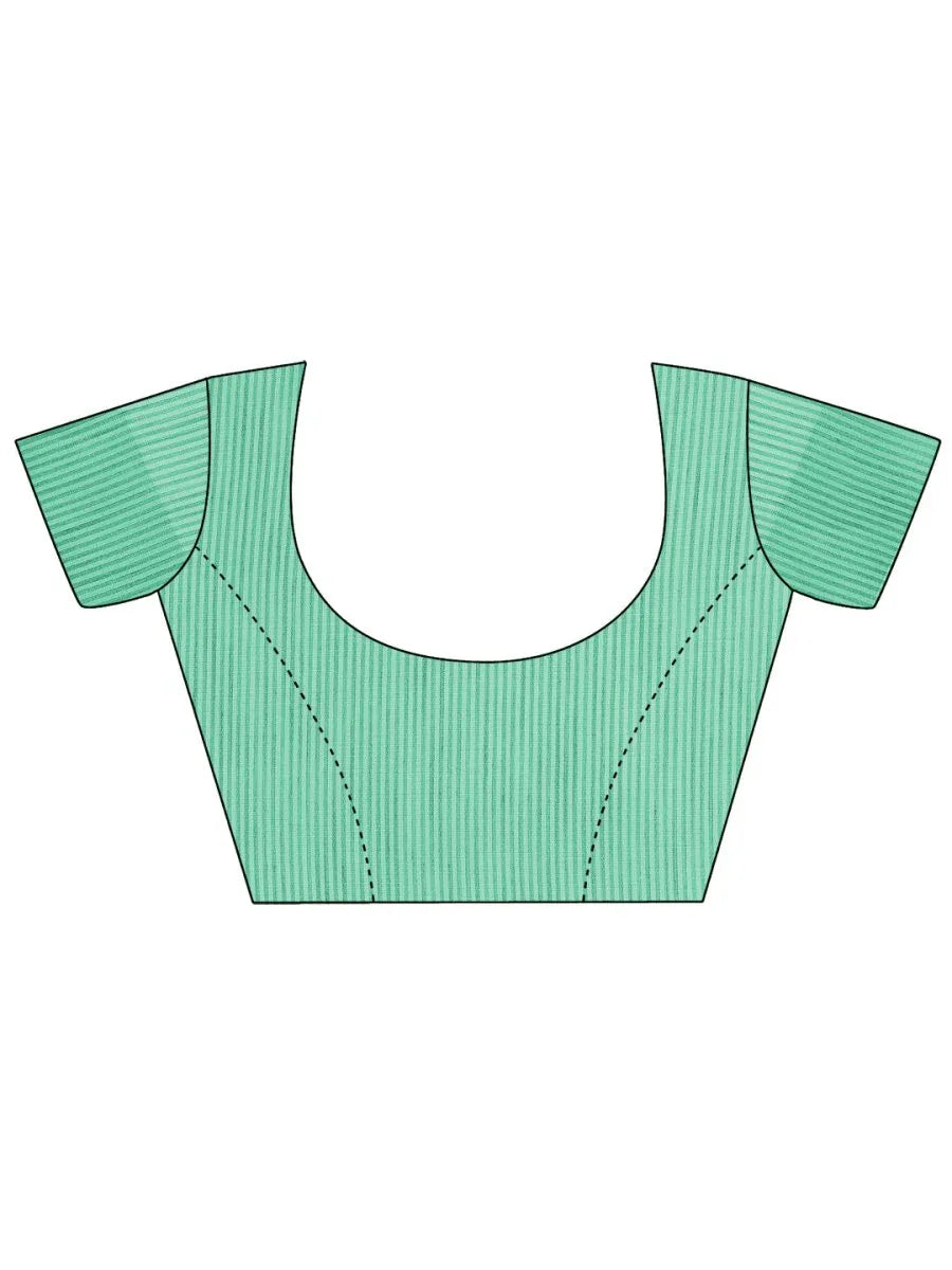 White Linen Cotton Saree With Blouse Piece - EZBER