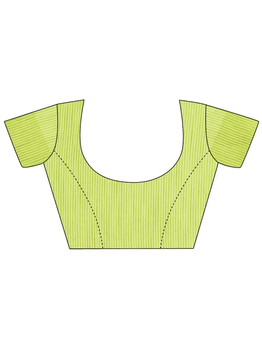 White Linen Cotton Saree With Blouse Piece - EZBER