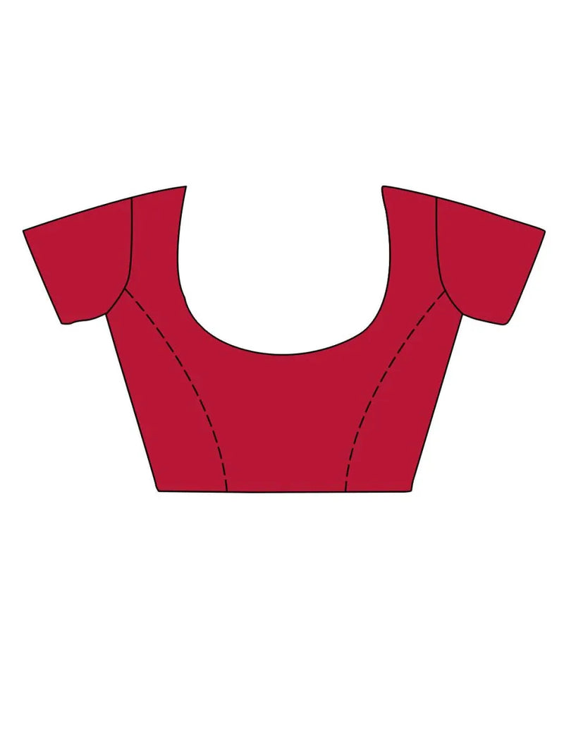 White Pure Viscose Saree With Blouse Piece - EZBER